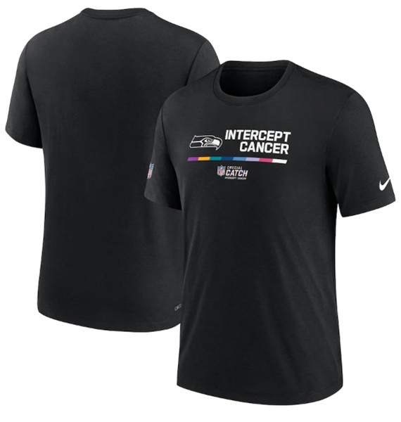 Men's Seattle Seahawks Black 2022 Crucial Catch Performance T-Shirt